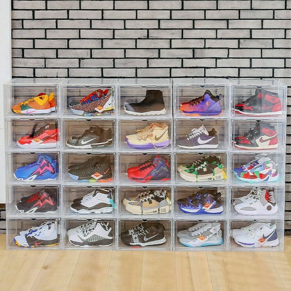 Translucent Shoes,Accessories 1x10 Cubes 47x37x180/19x15x71In SIMPDIY Portable Shoe Rack Storage Organizer Shoe Box Storage System with Doors